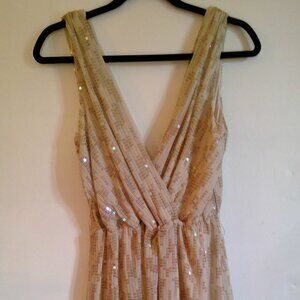 Express gold sequin dress size M midi length